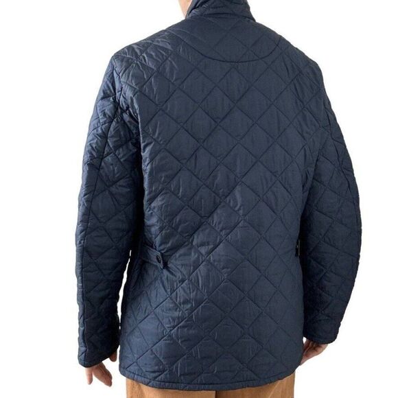 Barbour Mens Navy Blue Quilted Lightweight Rain Jacket Sz M - Picture 6 of 6